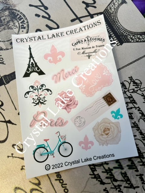 Shabby Chic Paris Stickers