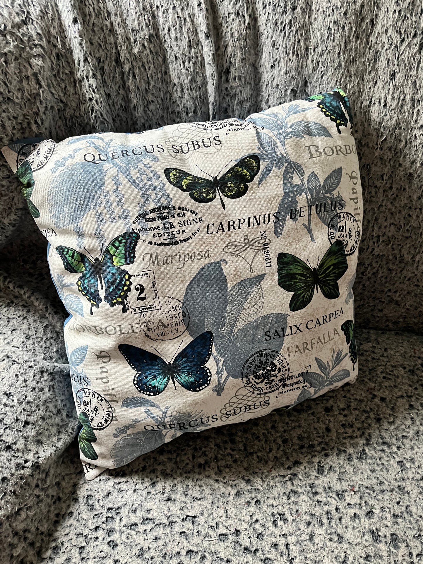 Blue Butterfly Accent Pillow Home Decor